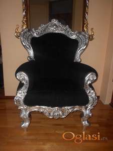 Stilska kraljevska fotelja,ručni rad,NOVO